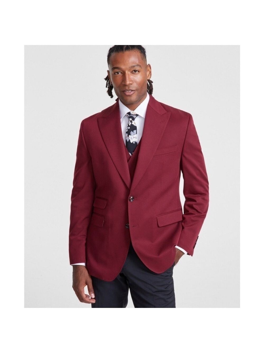 Tayion Blazer Sport Coat Mens Red Two Button Suit Jacket NWT